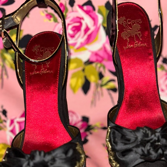 Sam Edelman pinup black satin bow platform heels 9.5 nib sexy pinup vixen kitten - Picture 17 of 17